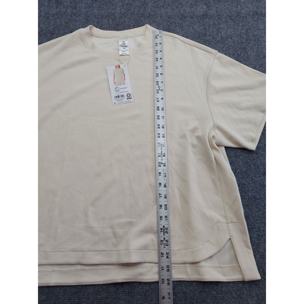 Members Mark Shirt womens XXL Beige Short Sleeve Luxe Tee Stretch Soft NWT‎ - Picture 6 of 10